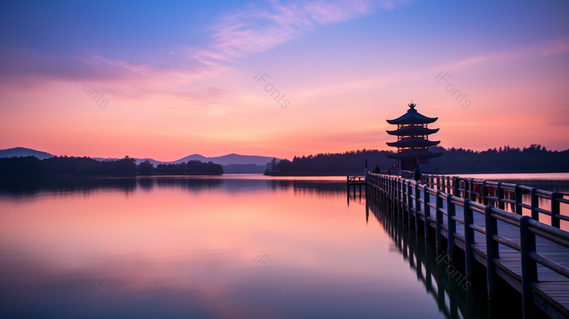 西湖夜景全景高清特写摄影图,高清,摄影图,摄影图片,图片大全,摄影图免费下载